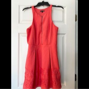 Express Coral Sleeveless Dress